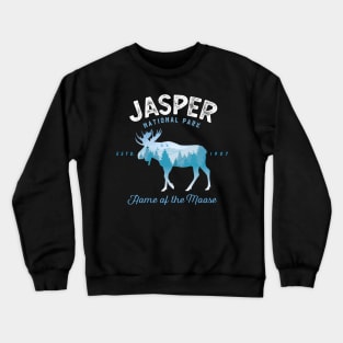 Jasper National Park Moose Vintage Look Crewneck Sweatshirt